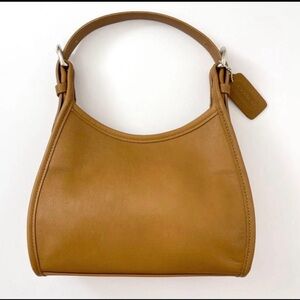 Vtg COACH USA 4106 Mini Handbag Natural Tan Leather / Old Coach Shoulder Bag